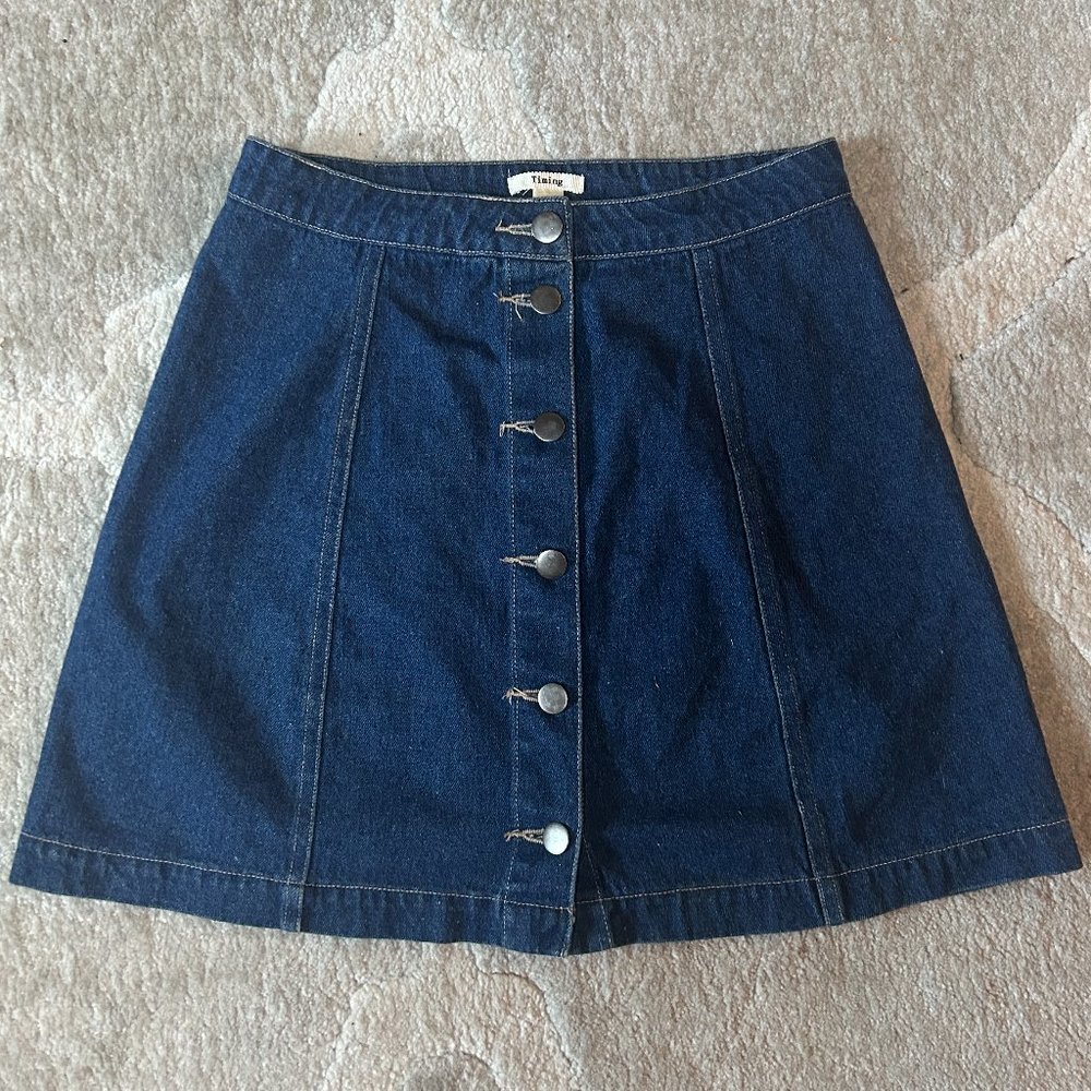 100% Cotton Denim Mini Skirt | Women's Size S